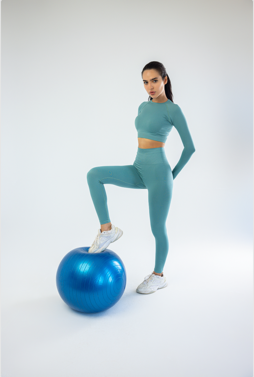 dark green Sport Set two pieces -long sleeve