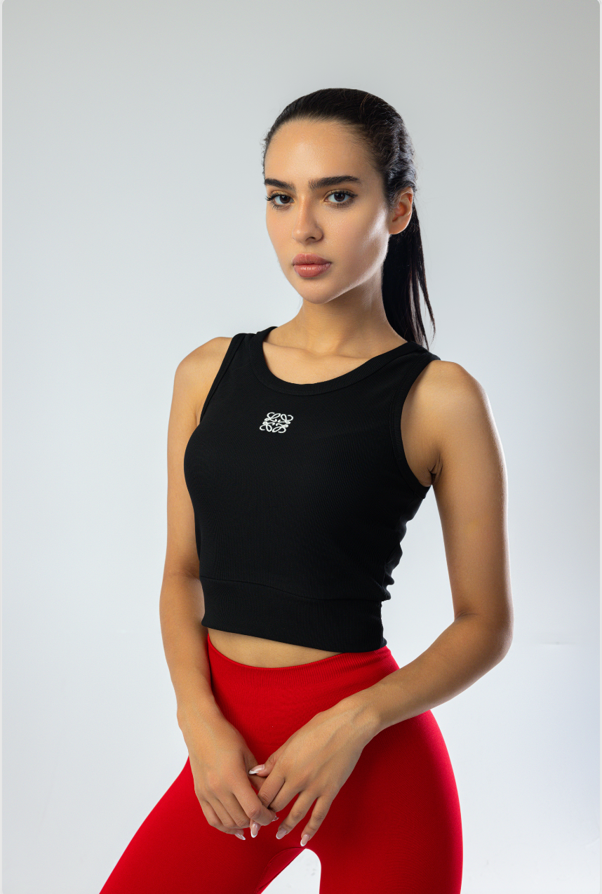 Black Basic Cropped top