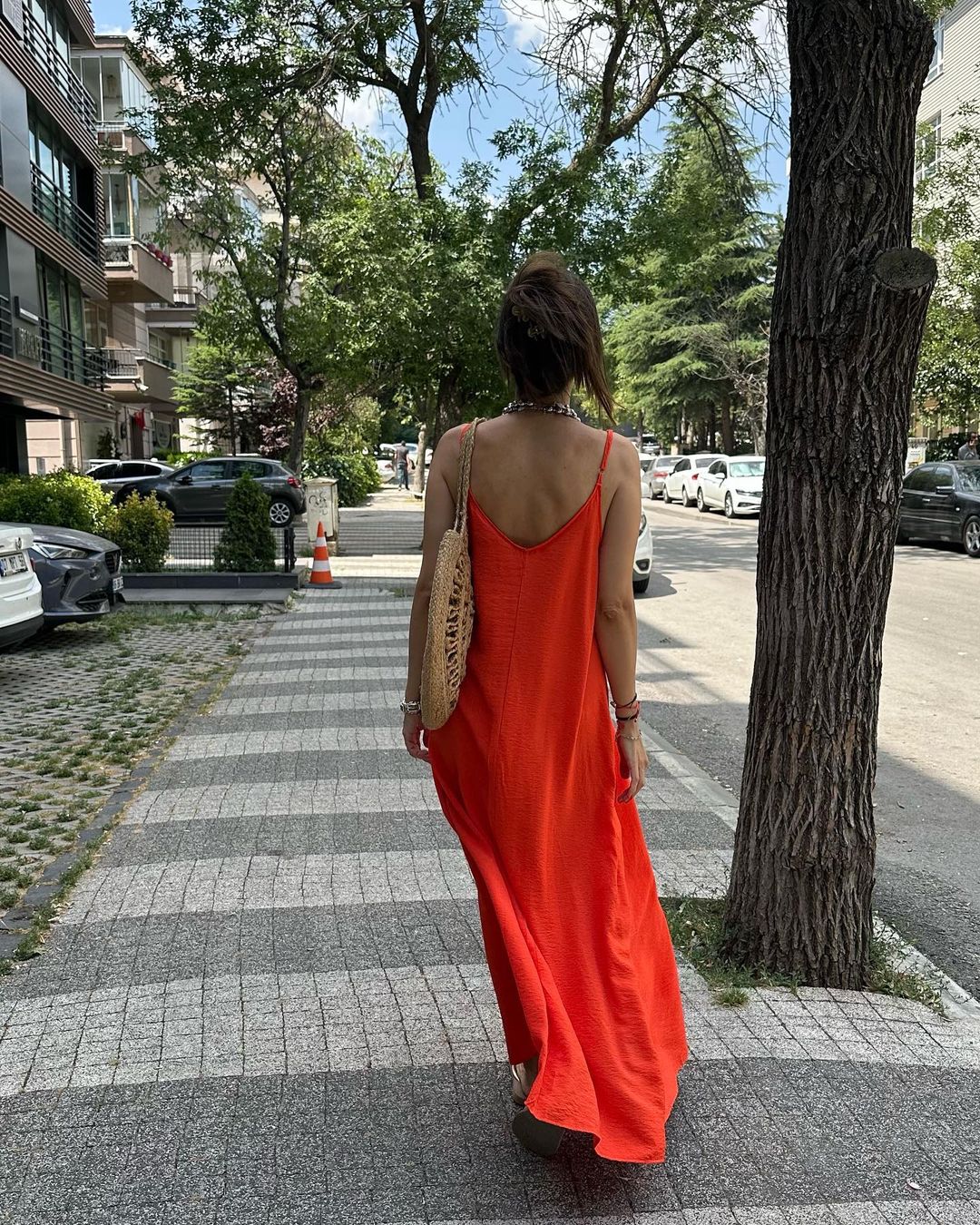 Orange COTTON AEROBIN DRESS