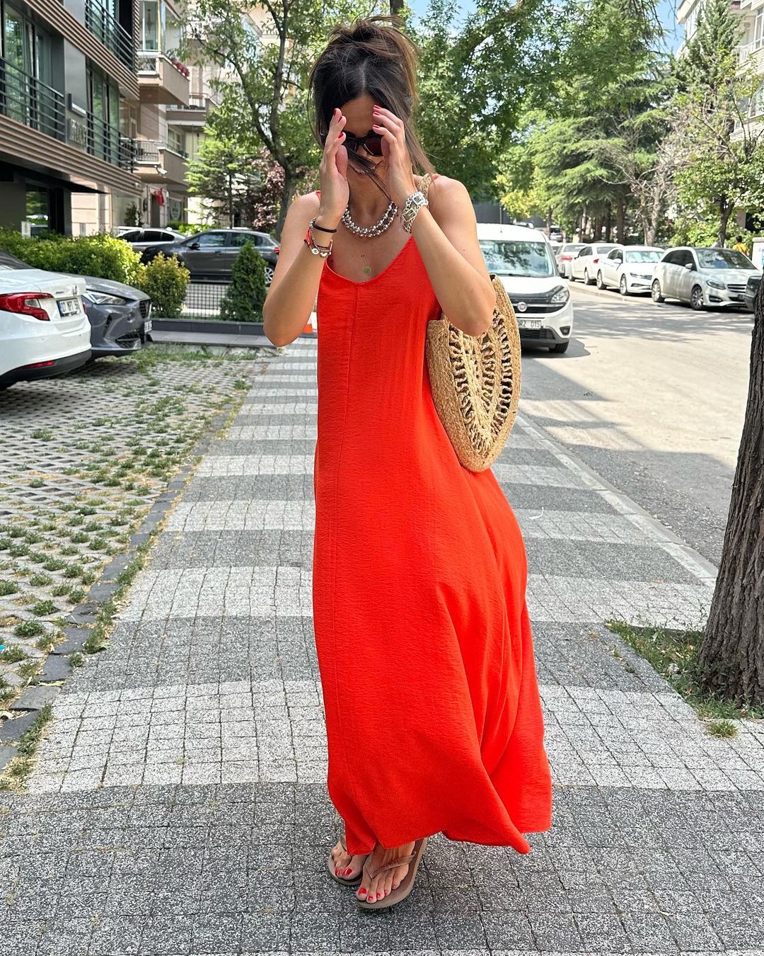 Orange COTTON AEROBIN DRESS