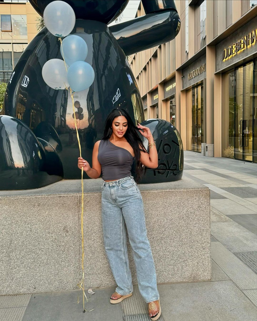 one shoulder Gray Strappy Layered Blouse