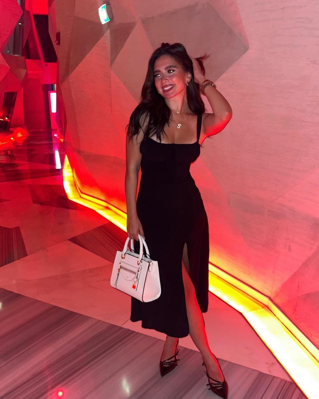 Black LONG DRESS WITH BACK DRAPES