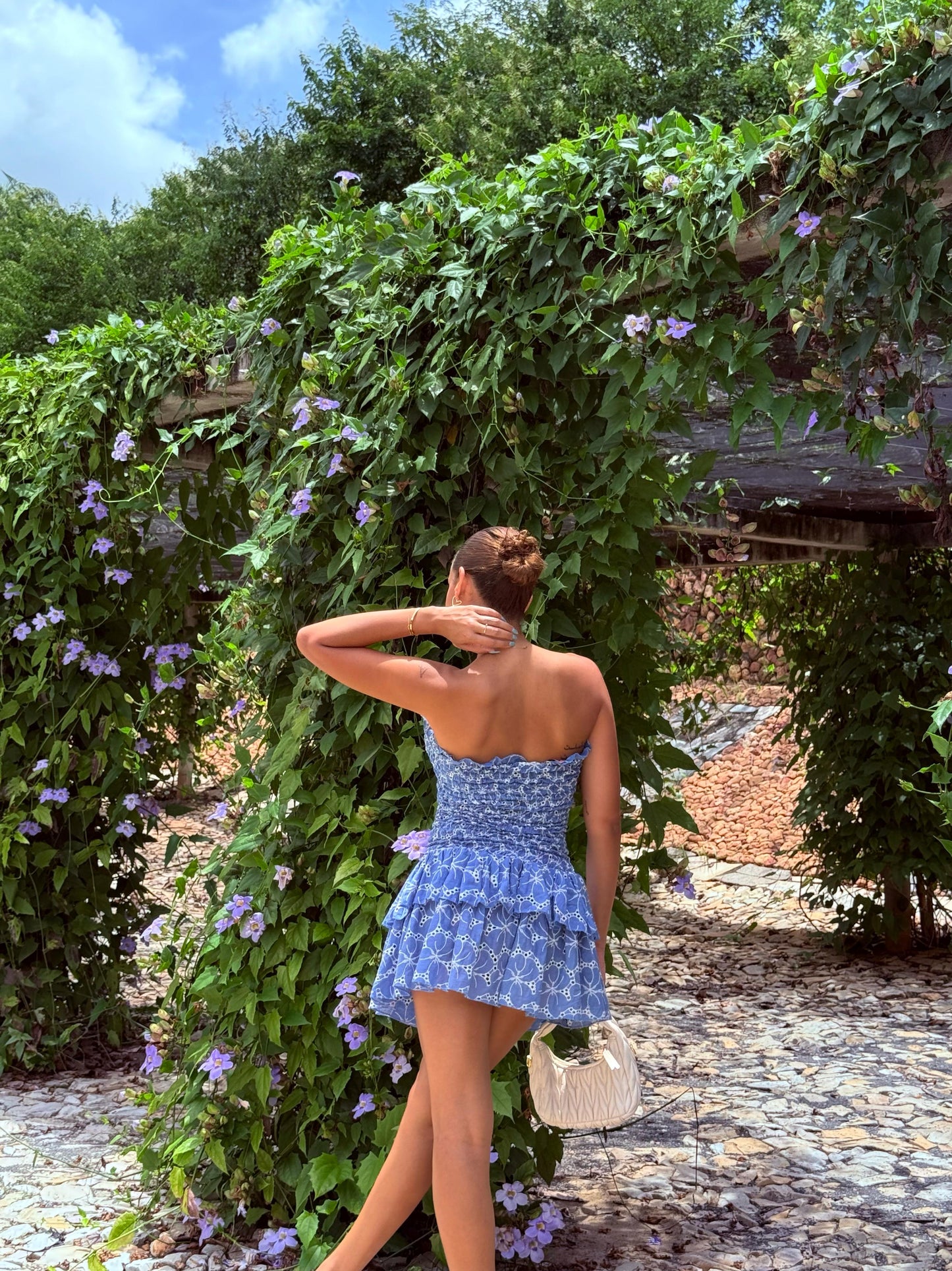 Blue Darcy Frill Dress
