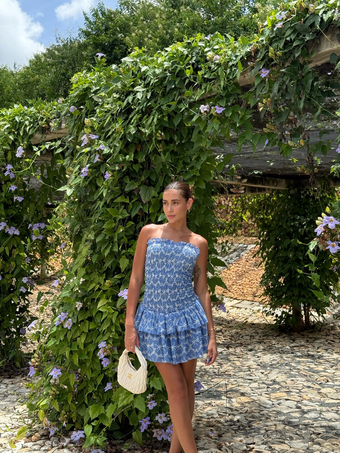 Blue Darcy Frill Dress