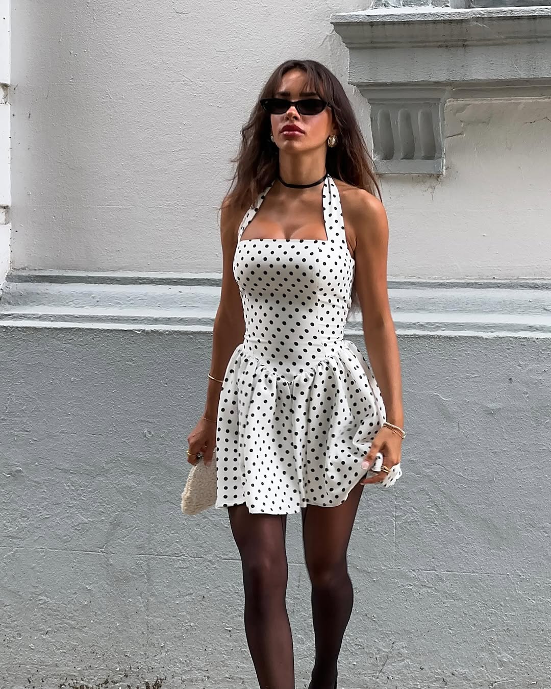 White DIGITAL SCUBA FABRIC DRESS