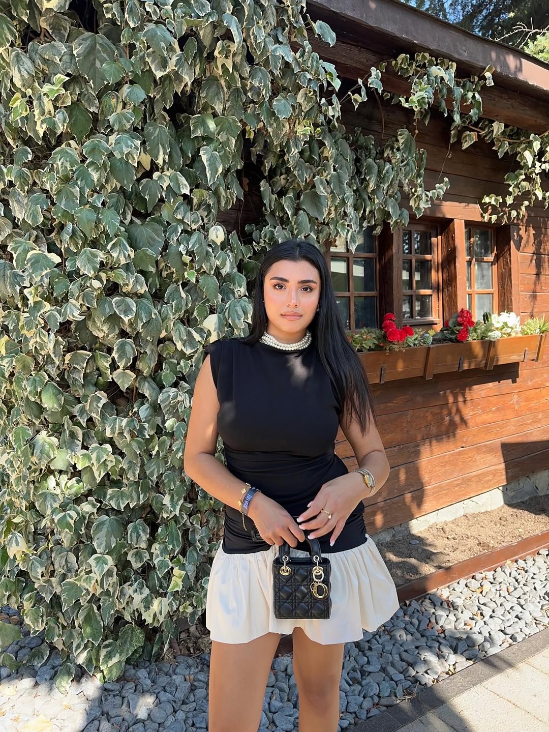 Black Two-Tone Basic Dress