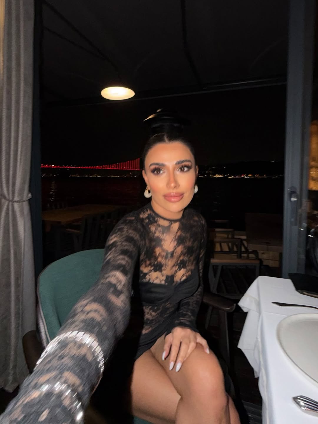 Black Rosario Mini Lace Dress