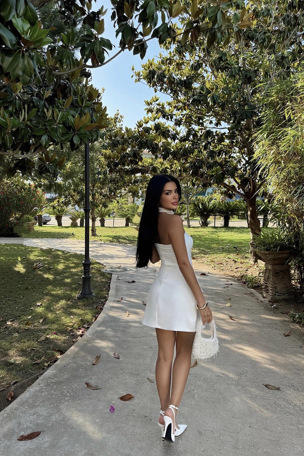 White Belinda Strapless Mini Dress
