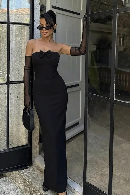 Black Enola Dress with Gloves