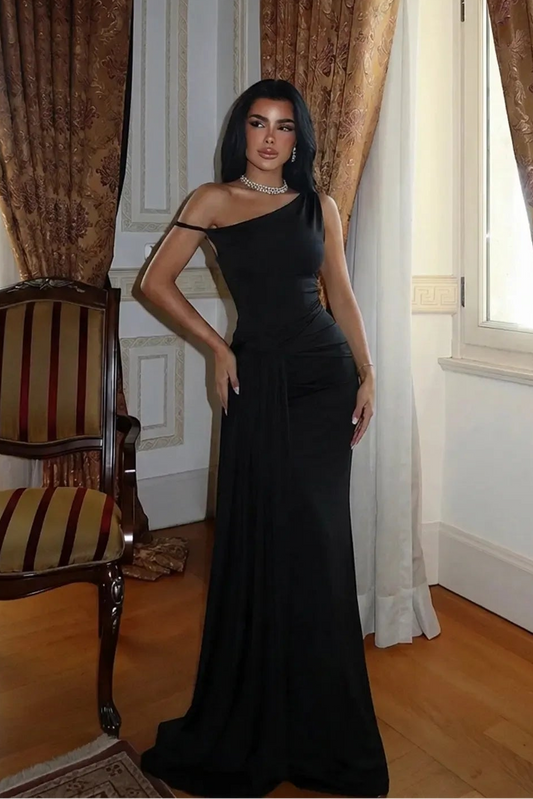 Black Strap Long Dress