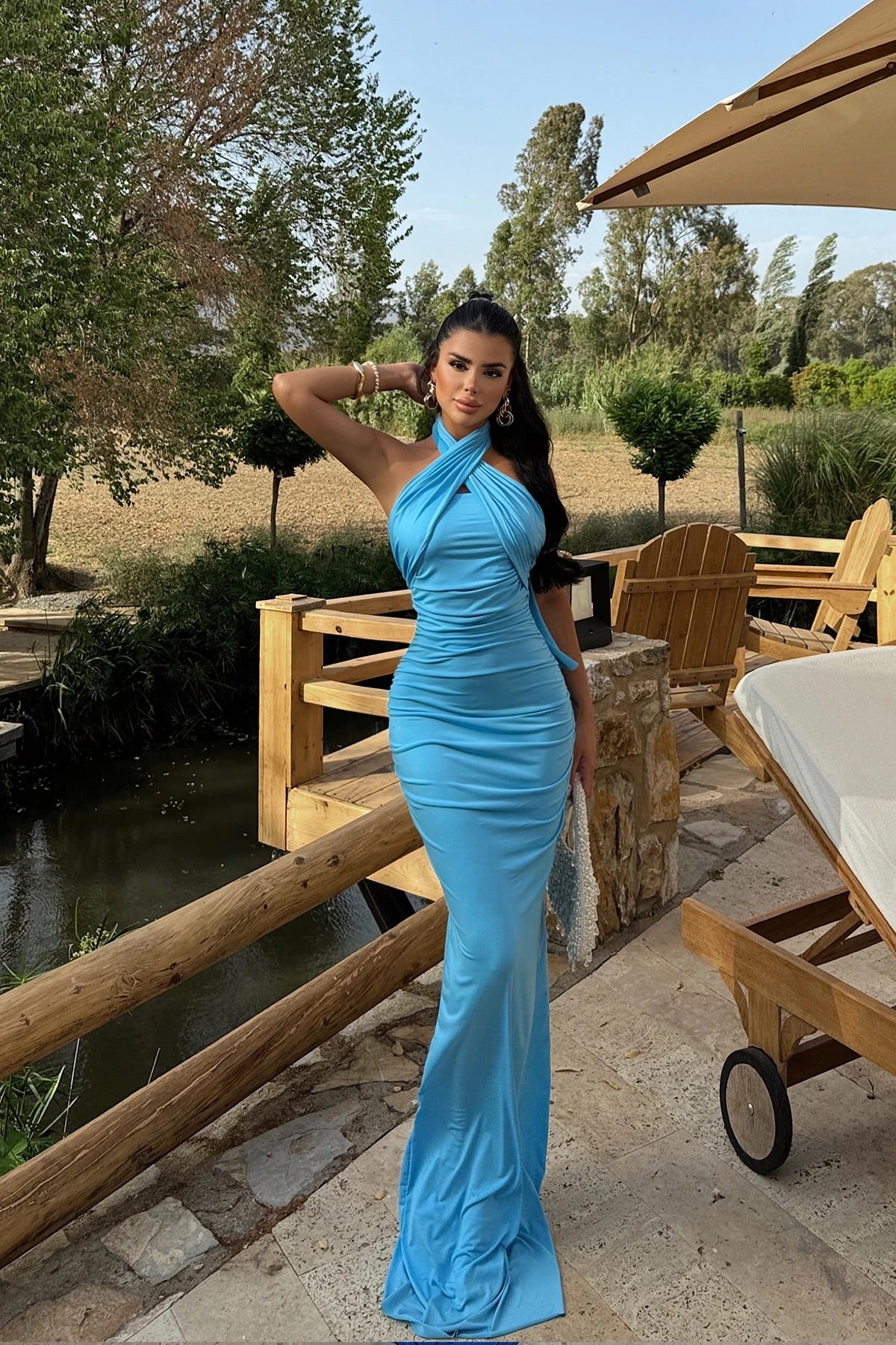 Blue Coraline Tie Dress
