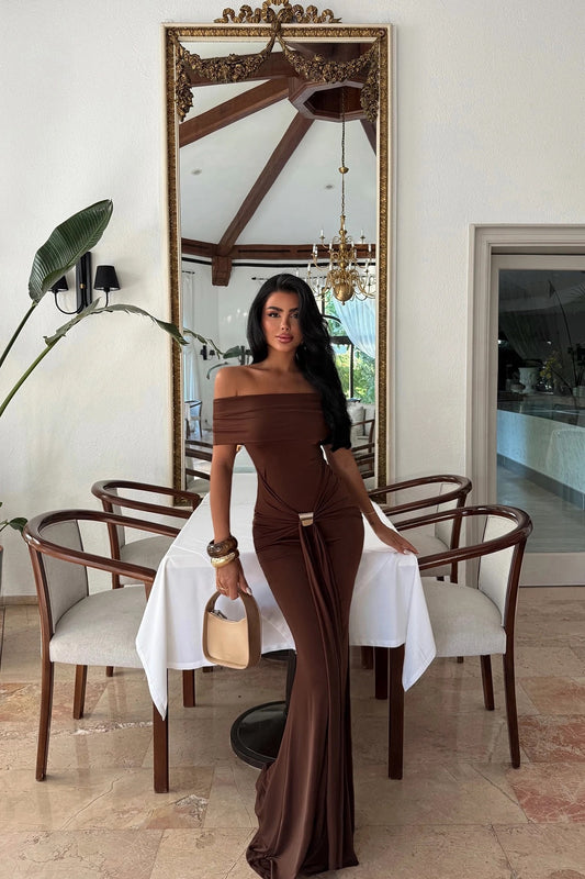 Brown Allayia Long Dress