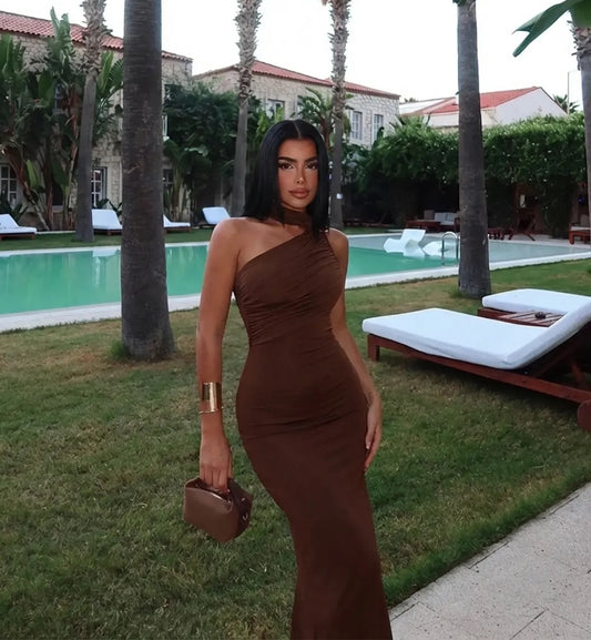 Brown Marcia Long Dress