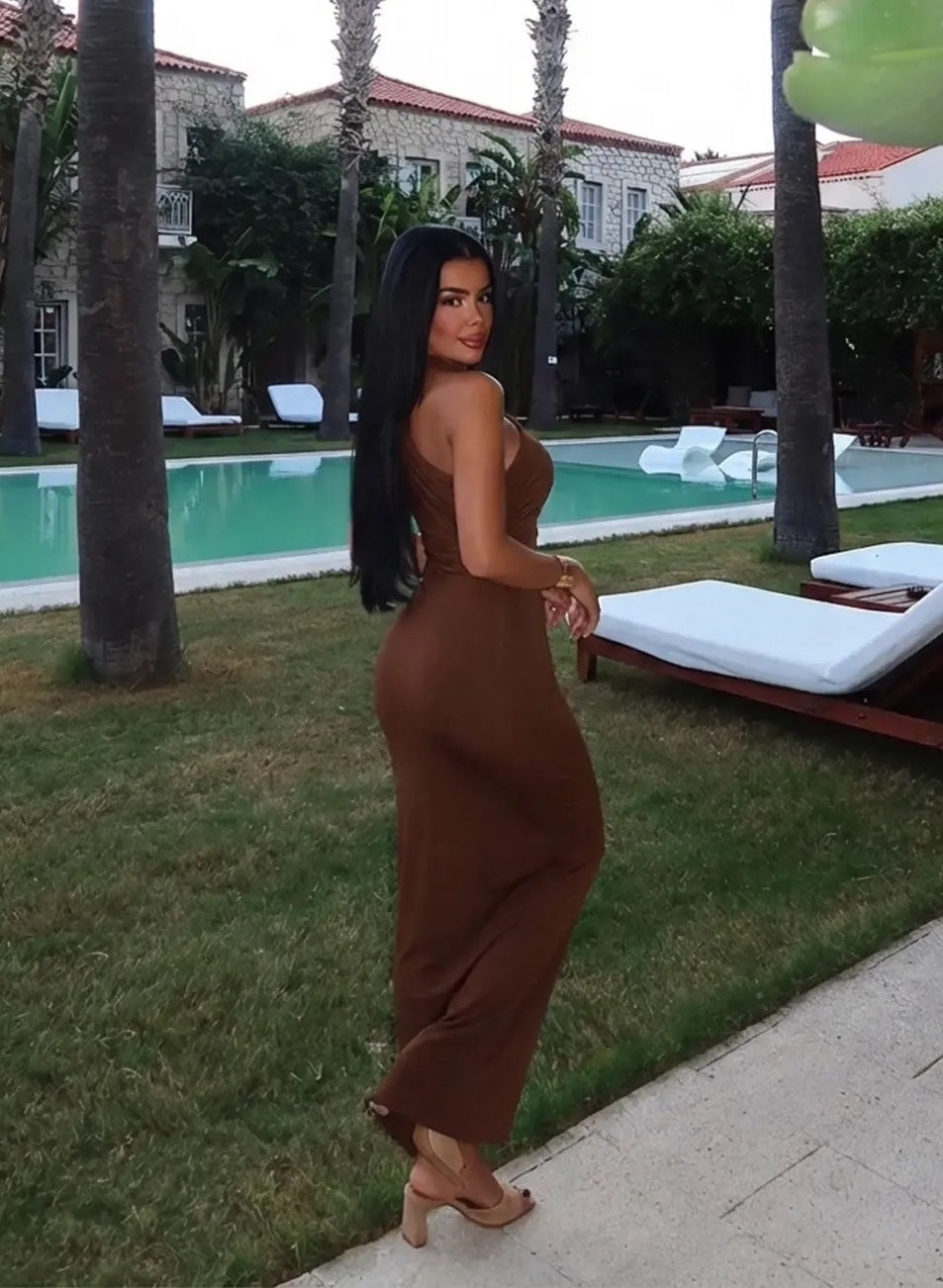 Brown Marcia Long Dress