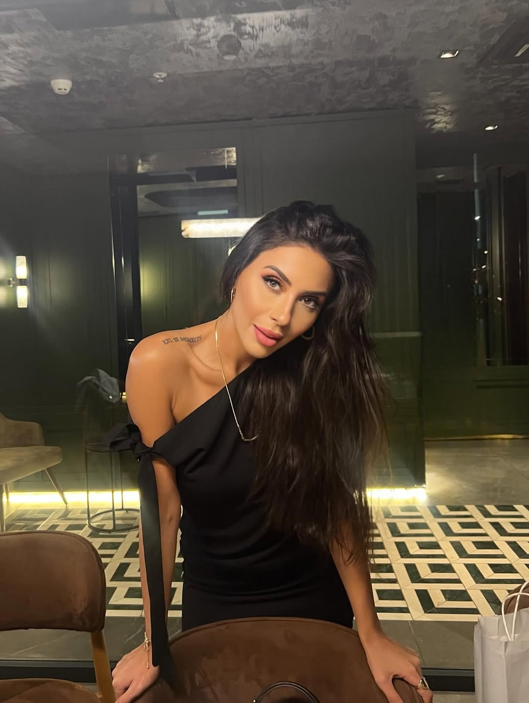 Black Tie-Up Mini Dress