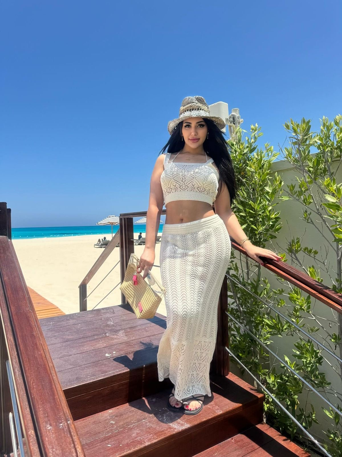 Lace Patterned Double Set