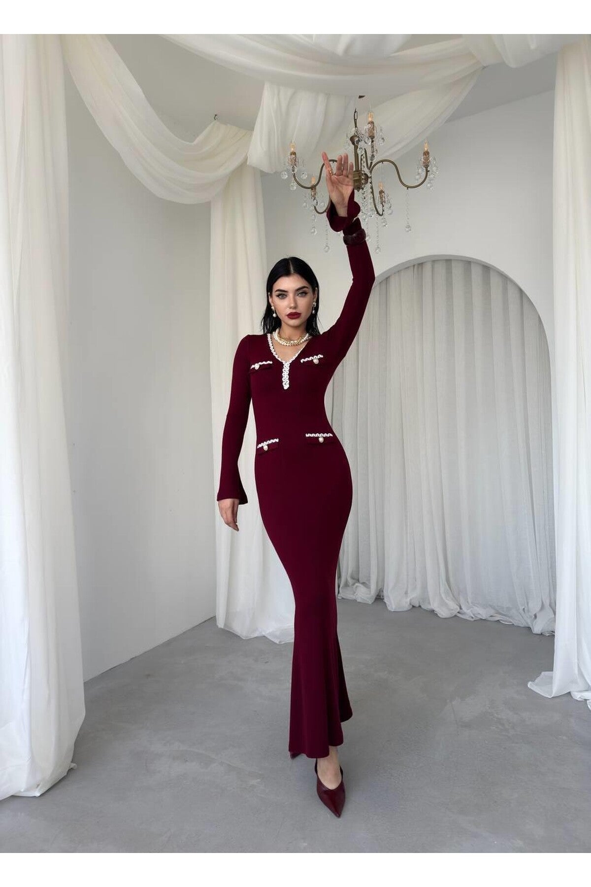 burgundy Dida Midi Dress