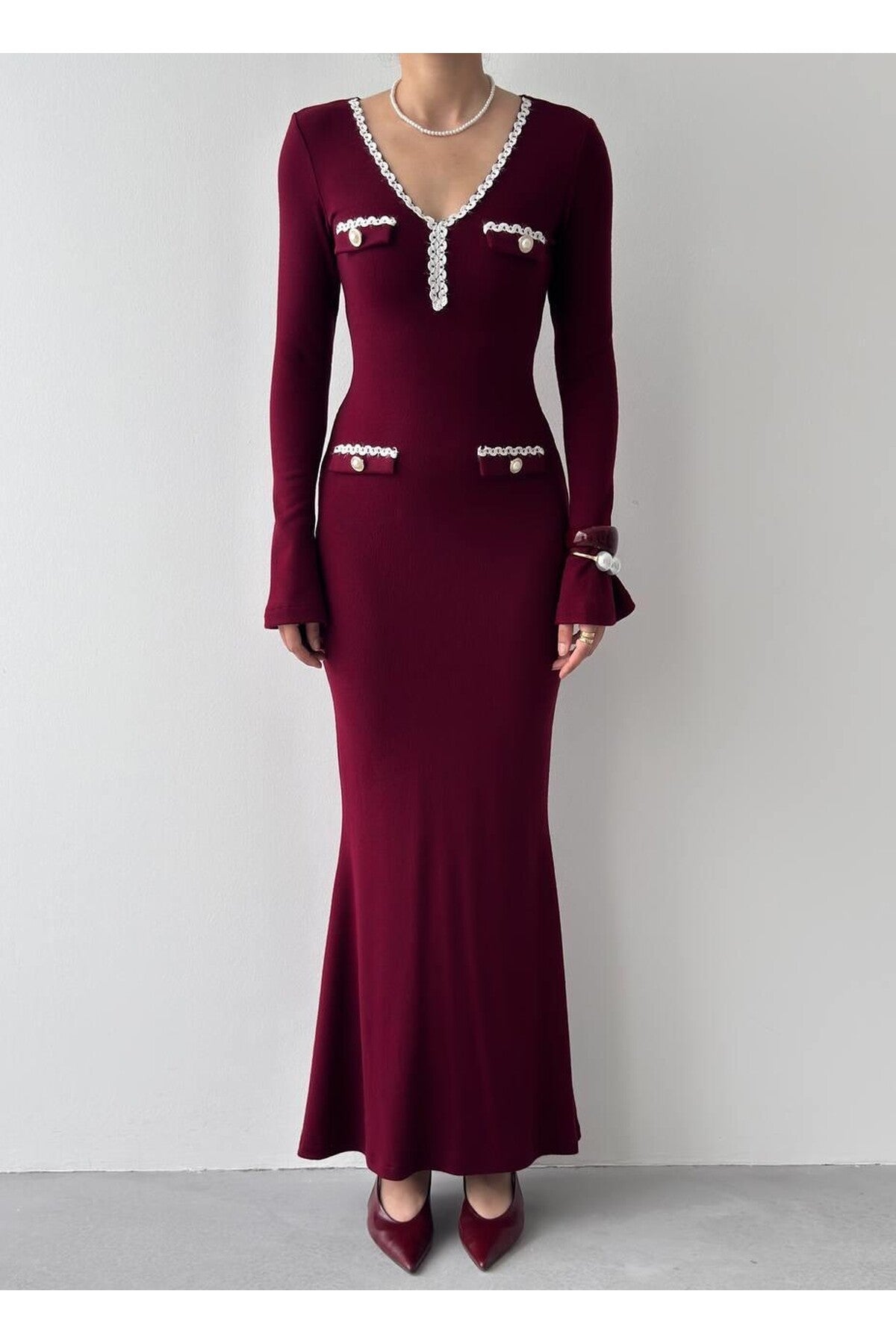 burgundy Dida Midi Dress