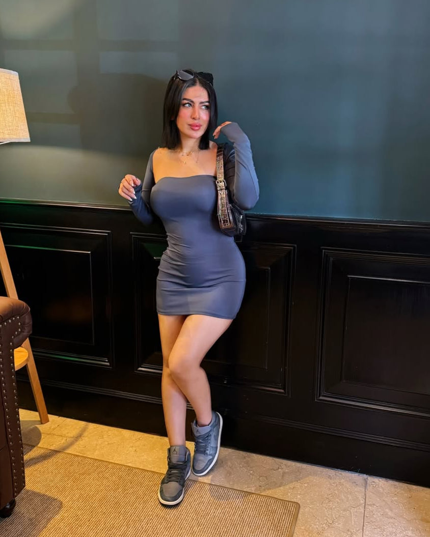 Gray Bolero Two-Piece Dress