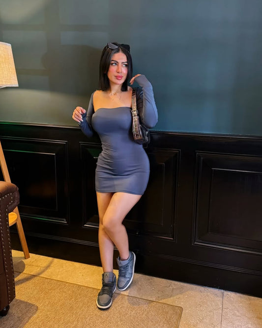 Gray Bolero Two-Piece Dress