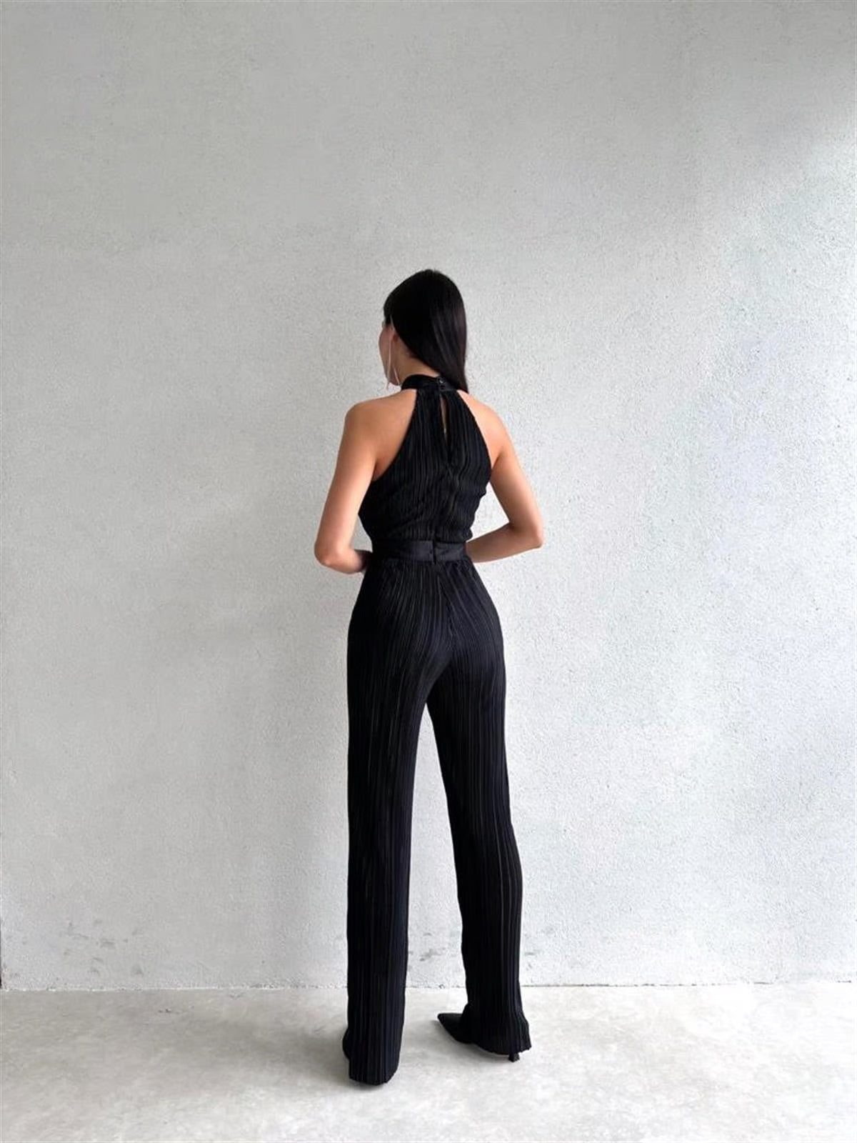 Black Ribbed Jumpsuit Lycra