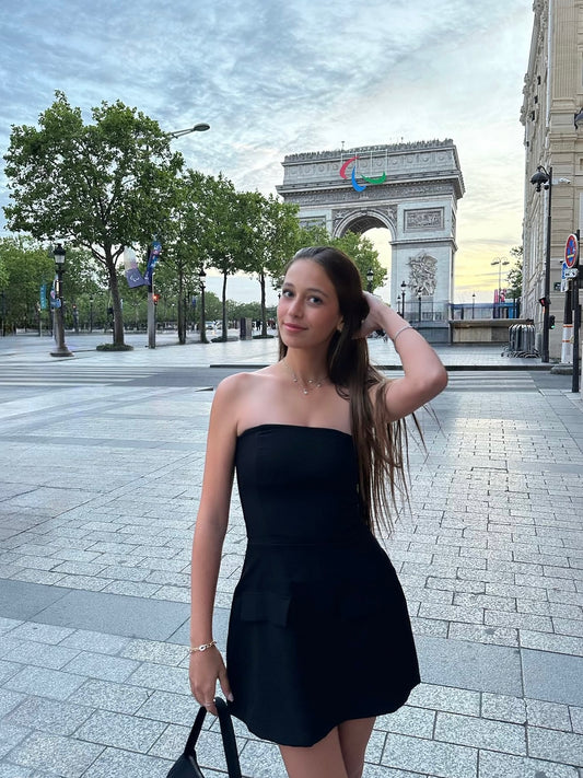 Black Belinda Strapless Mini Dress