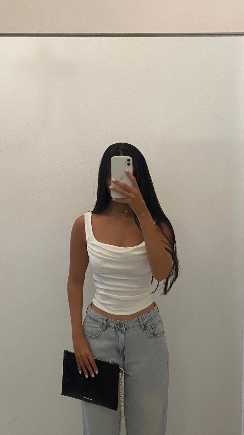 White Crop Top Sleeveless