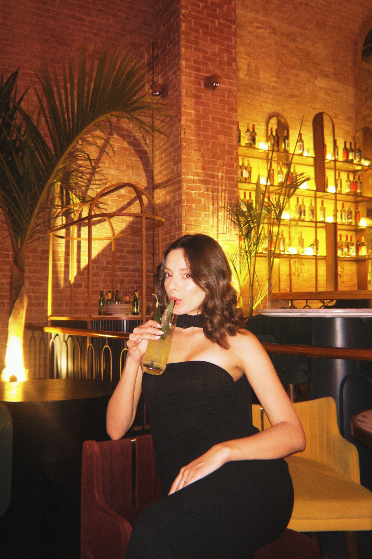 Black SCUBA CREP FABRIC DRESS WITH MESH GLOVE