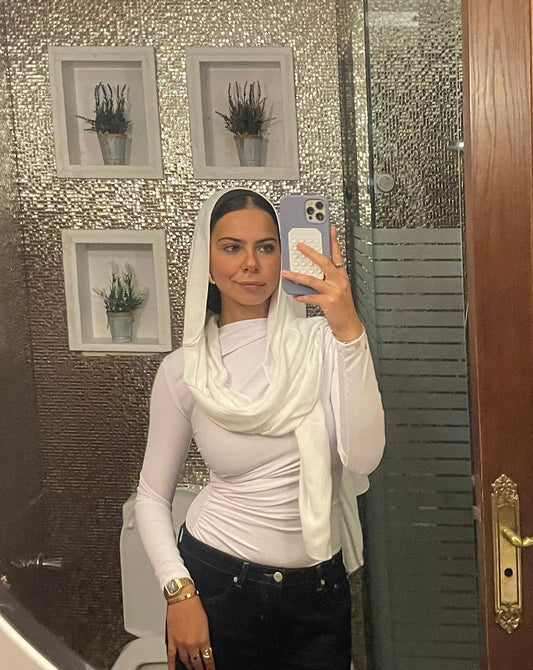 White - long sleeve basic top