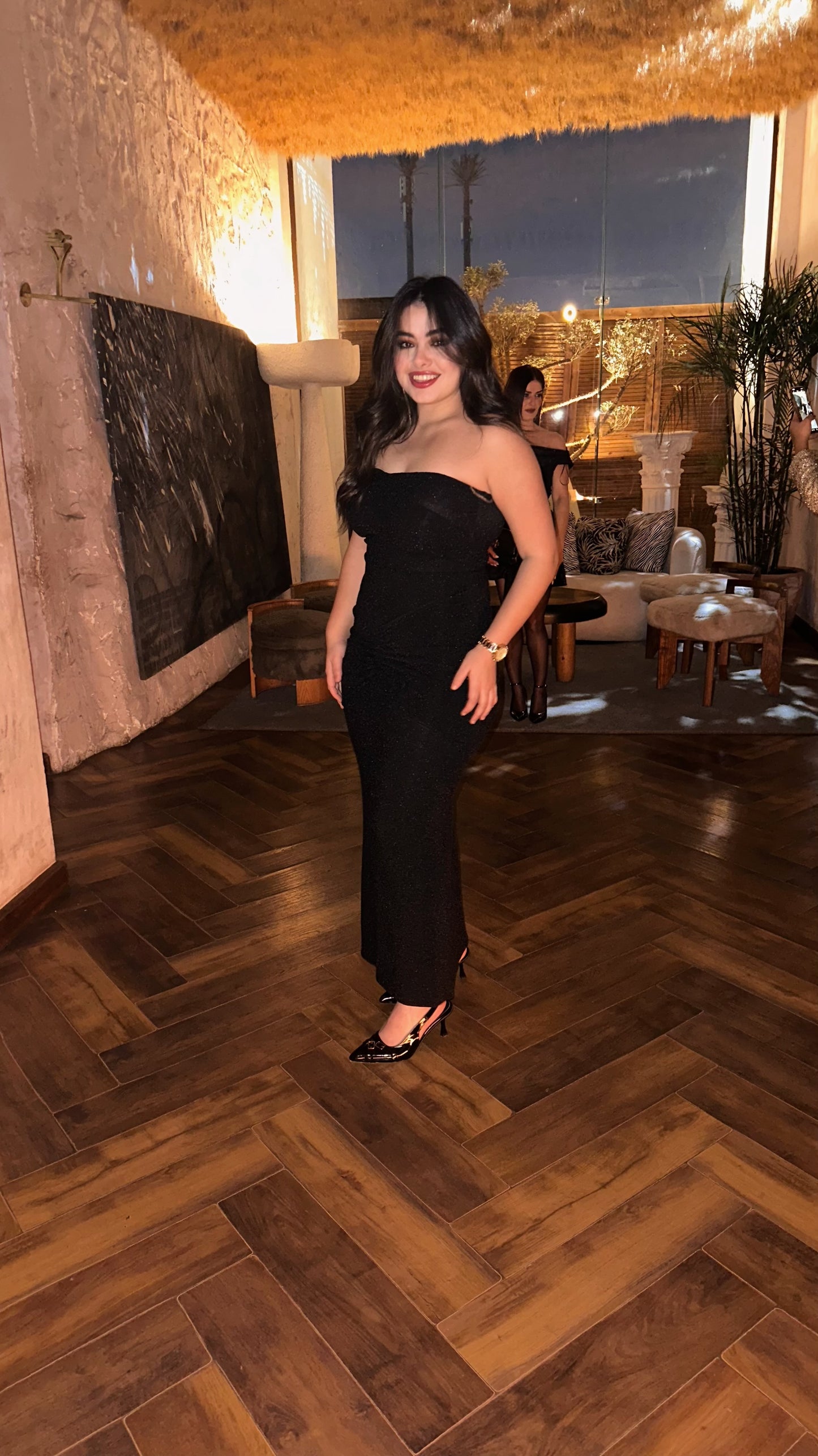 Black Dianora Strapless Dress