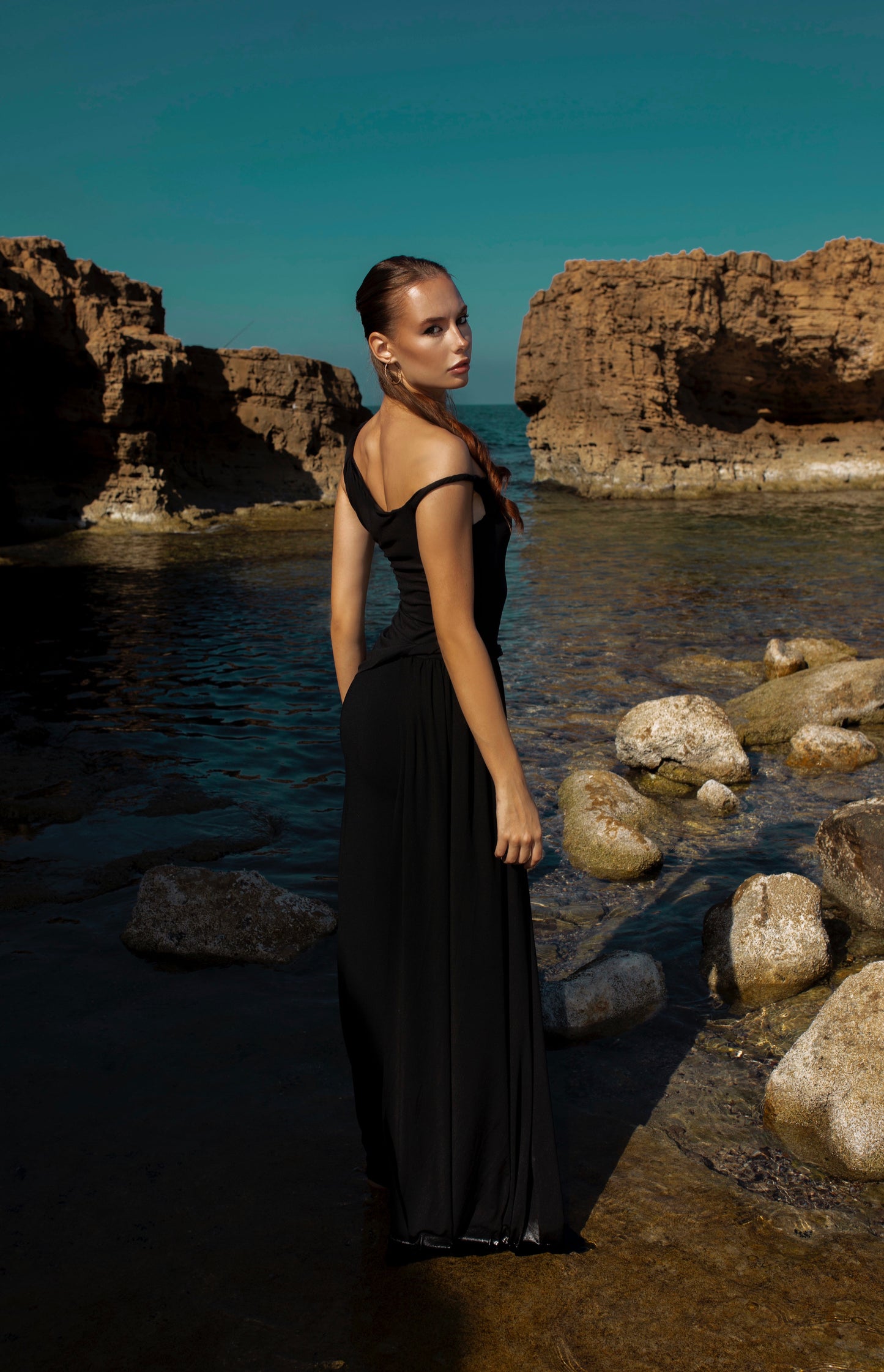 Black Strap Long Dress