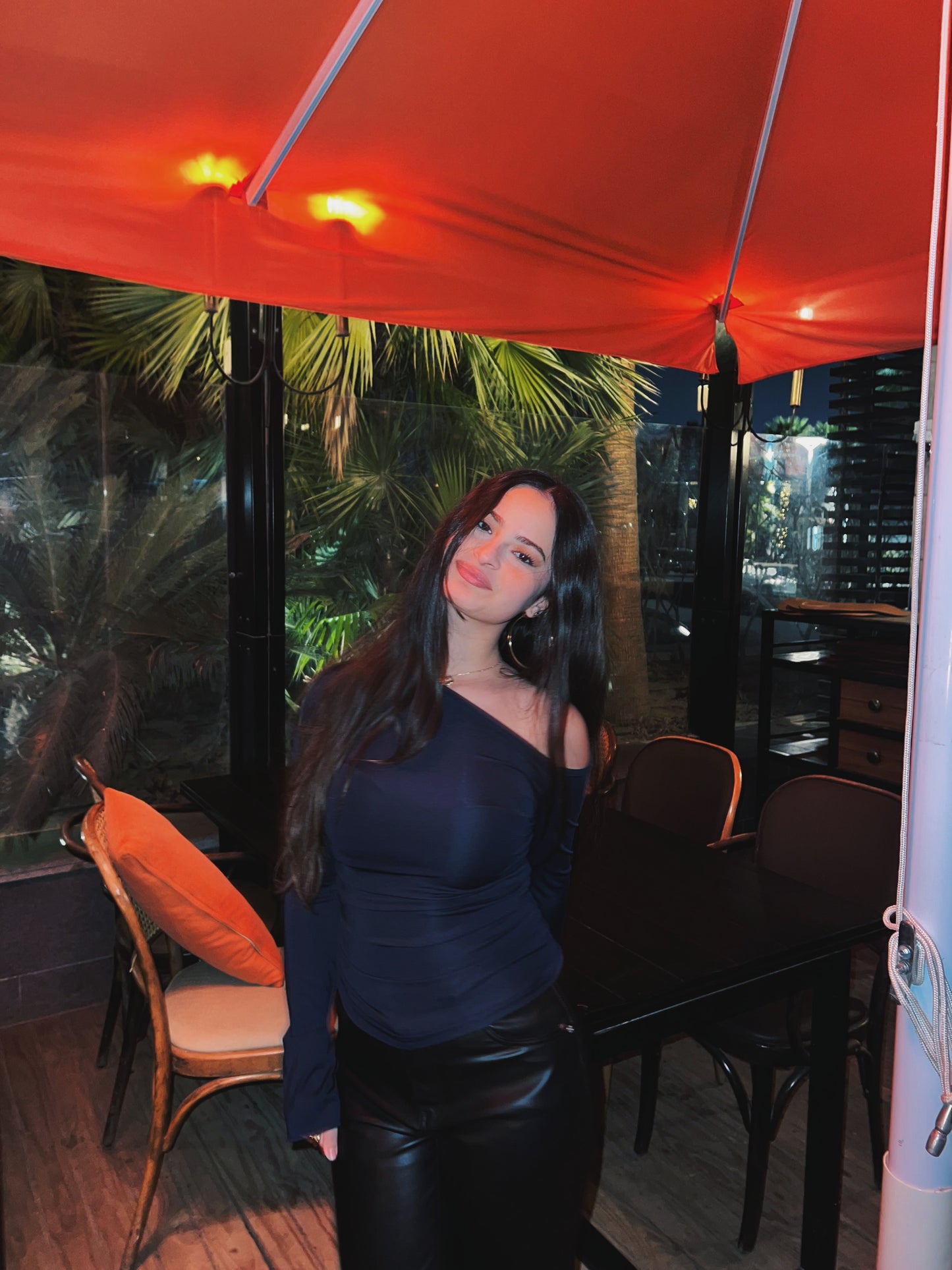 Navy Blue Drape off shoulder - long sleeve