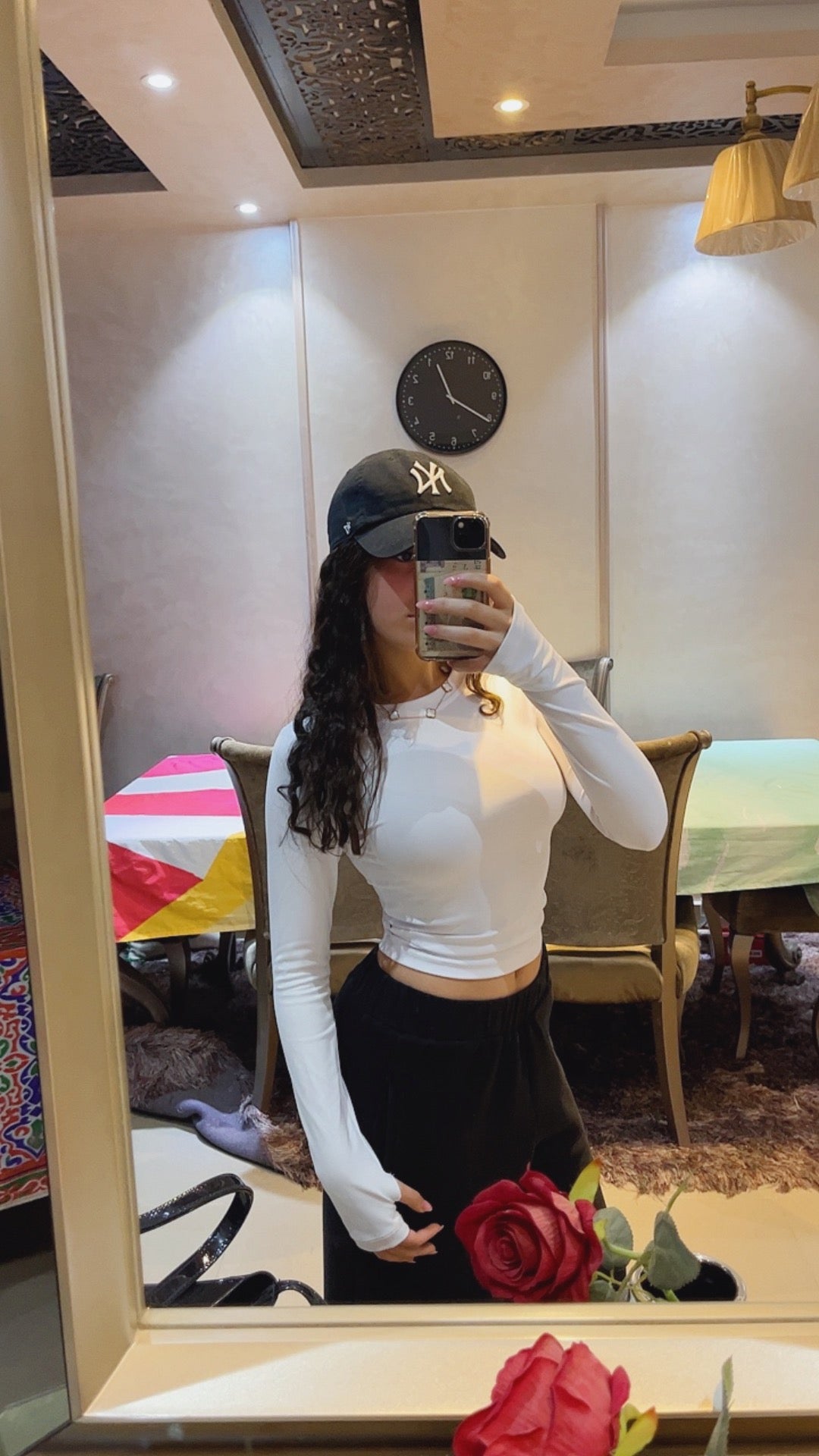 White - long sleeve basic top
