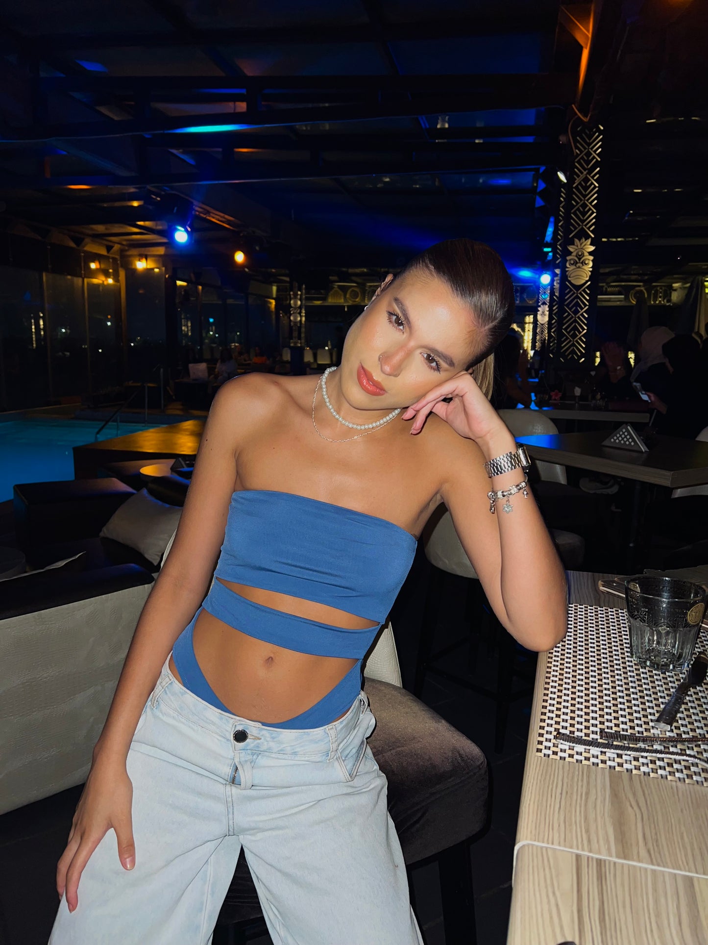 blue Window bodysuit