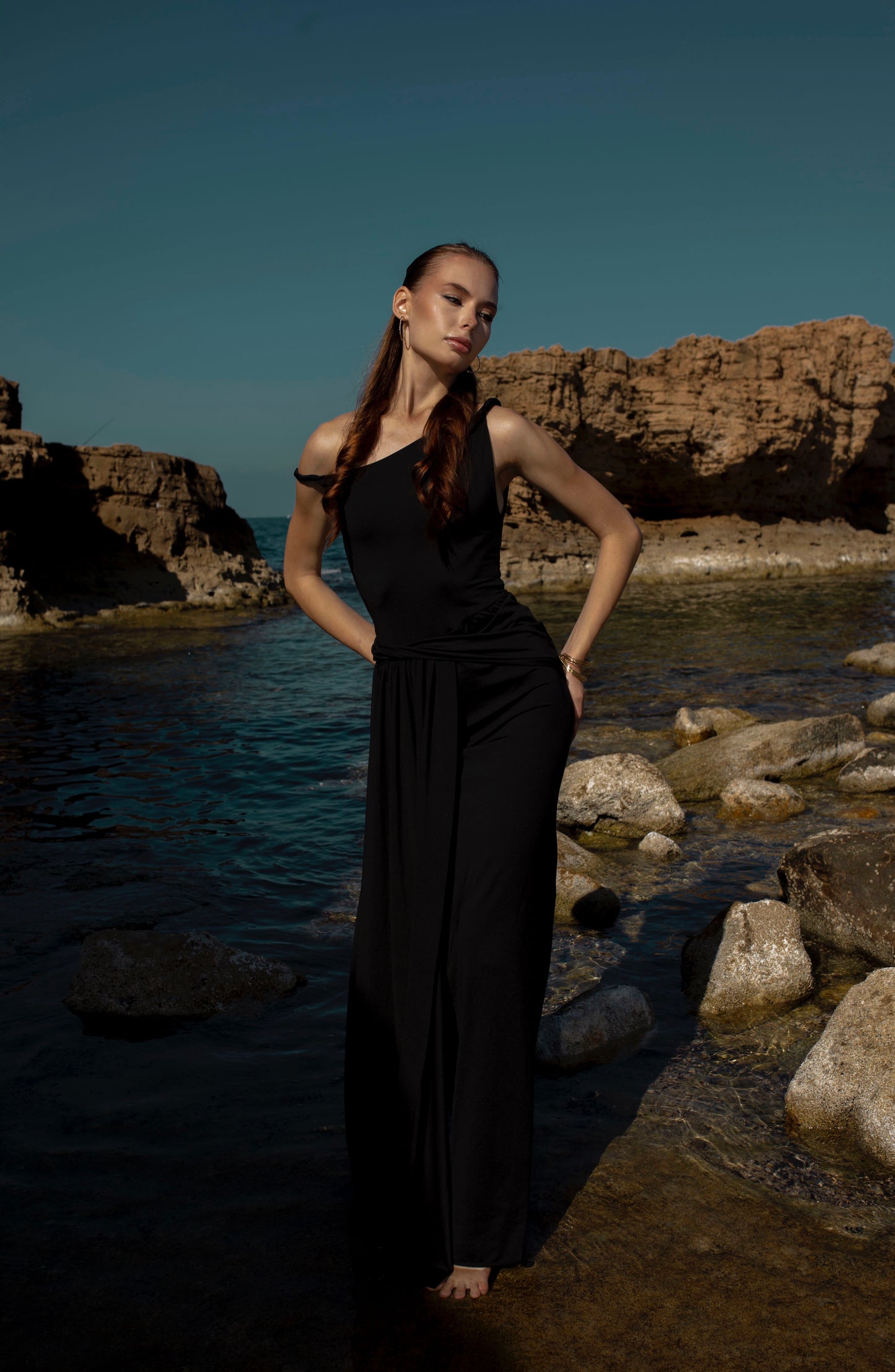 Black Strap Long Dress