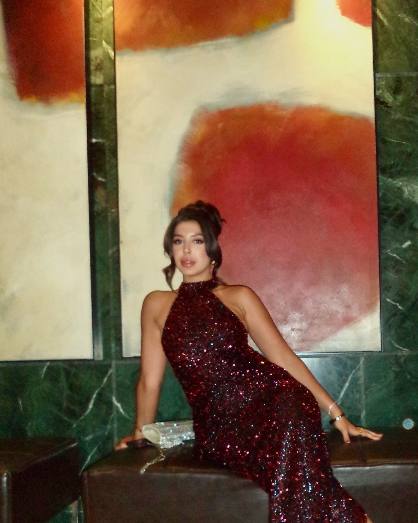 Fuchsia Shion Sequined Dress