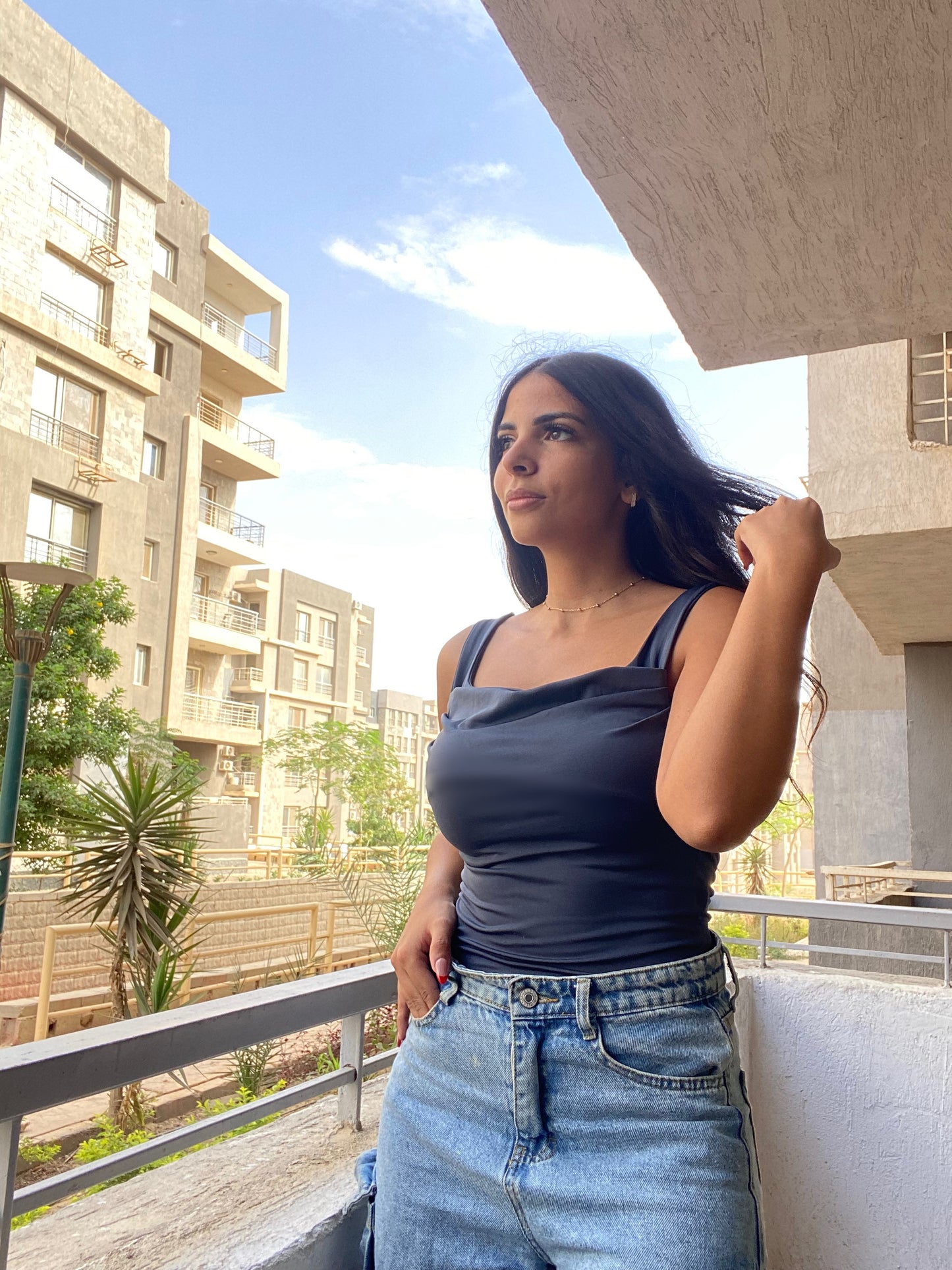 Gray  Crop Top Sleeveless