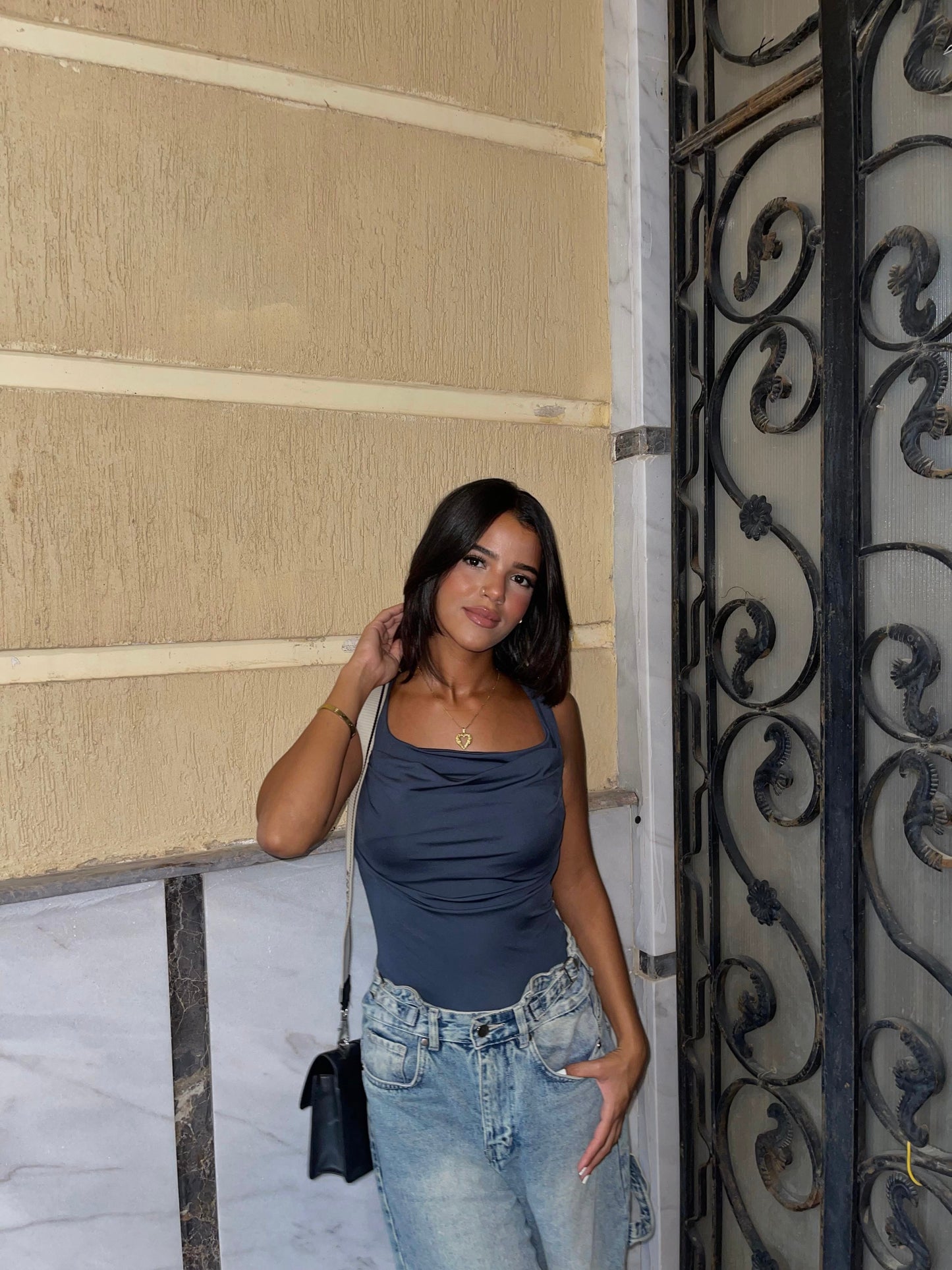 Gray  Crop Top Sleeveless