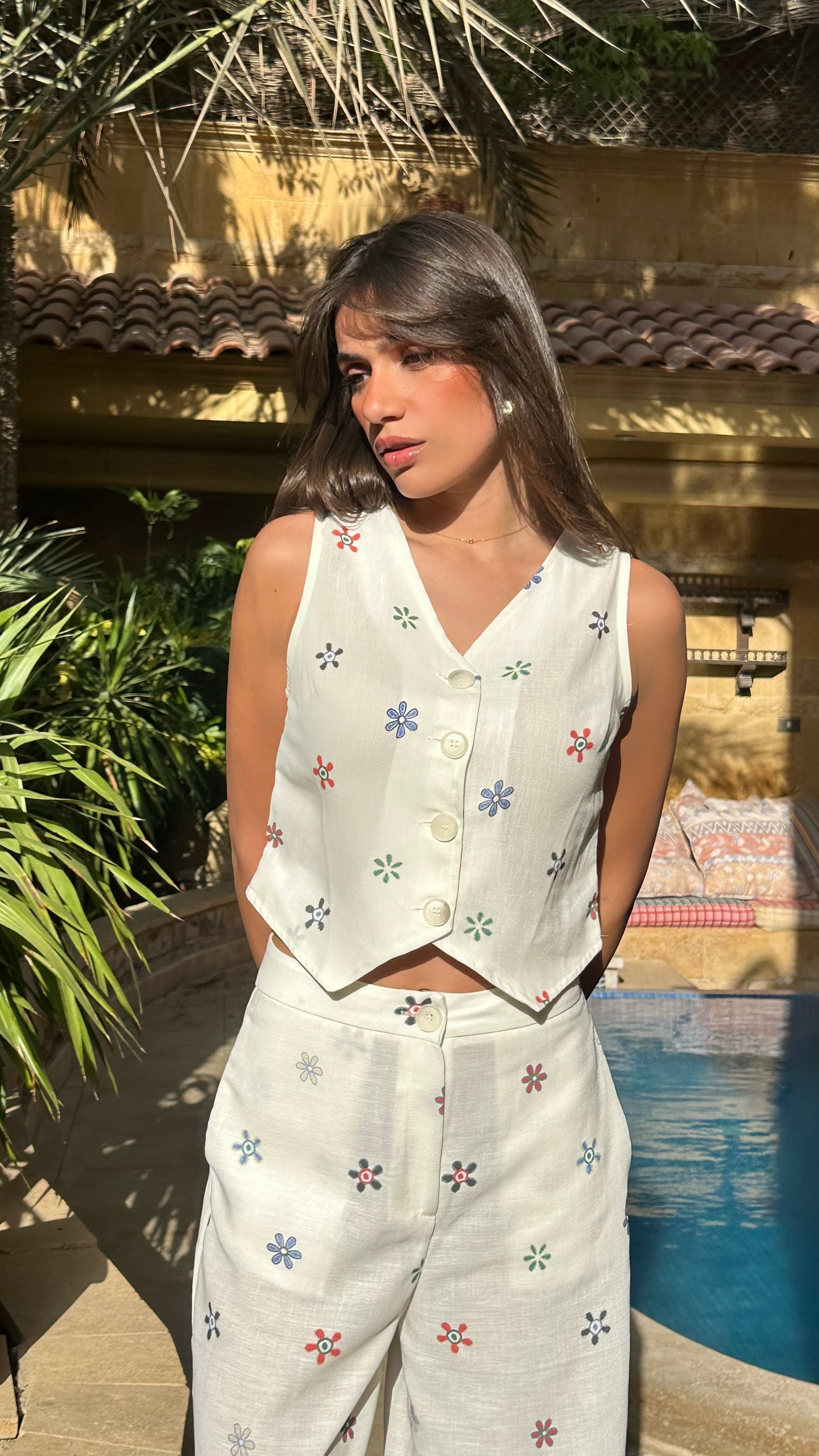NEW Patterned Detail Soft Linen Set 2 pieces