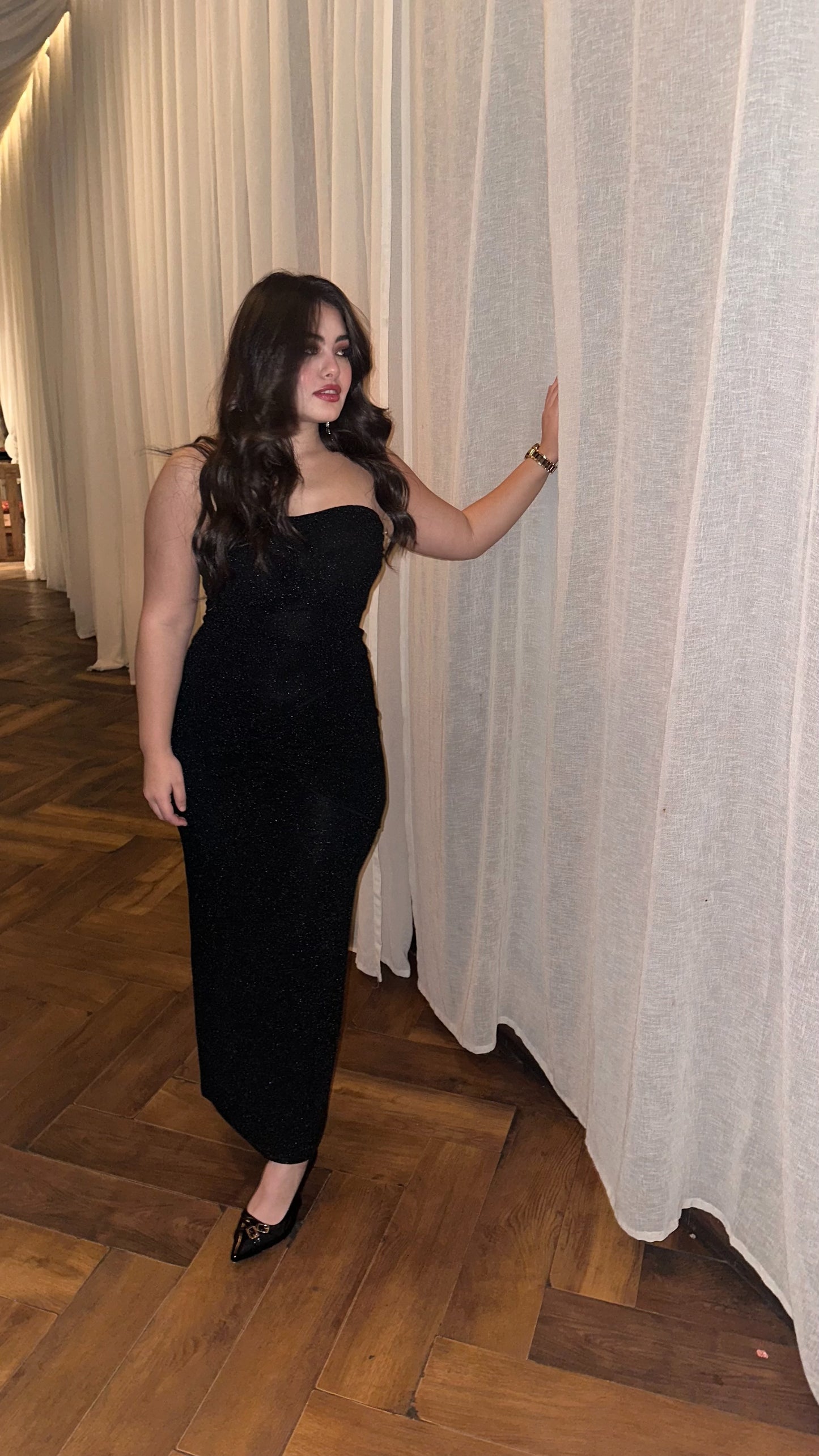 Black Dianora Strapless Dress