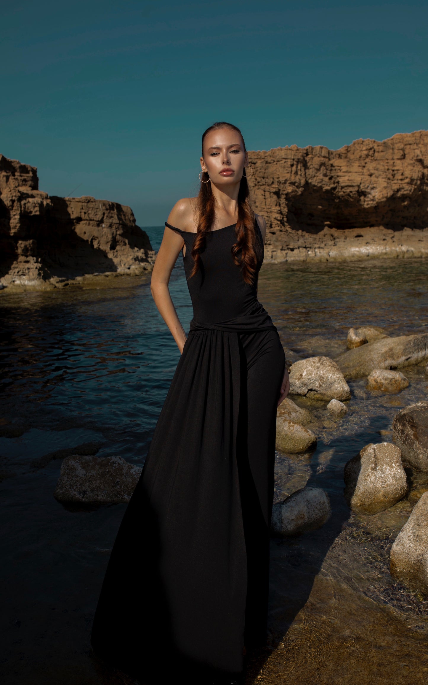 Black Strap Long Dress