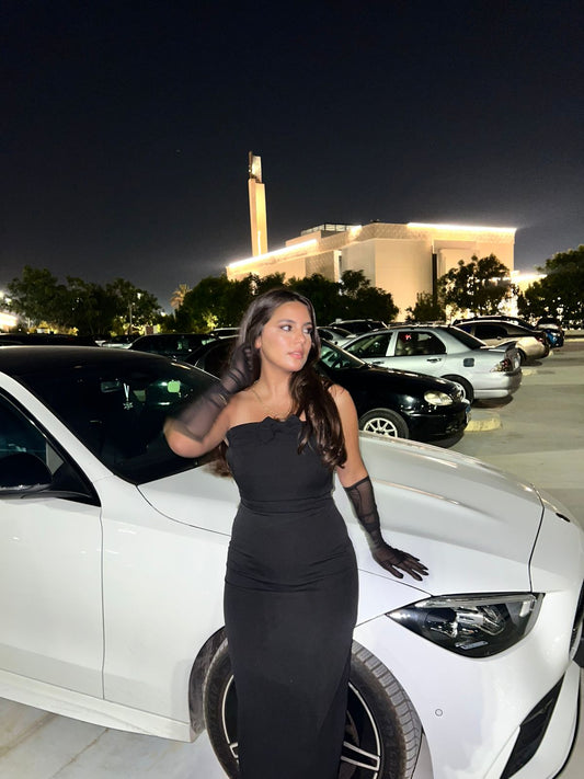 Black Enola Dress with Gloves