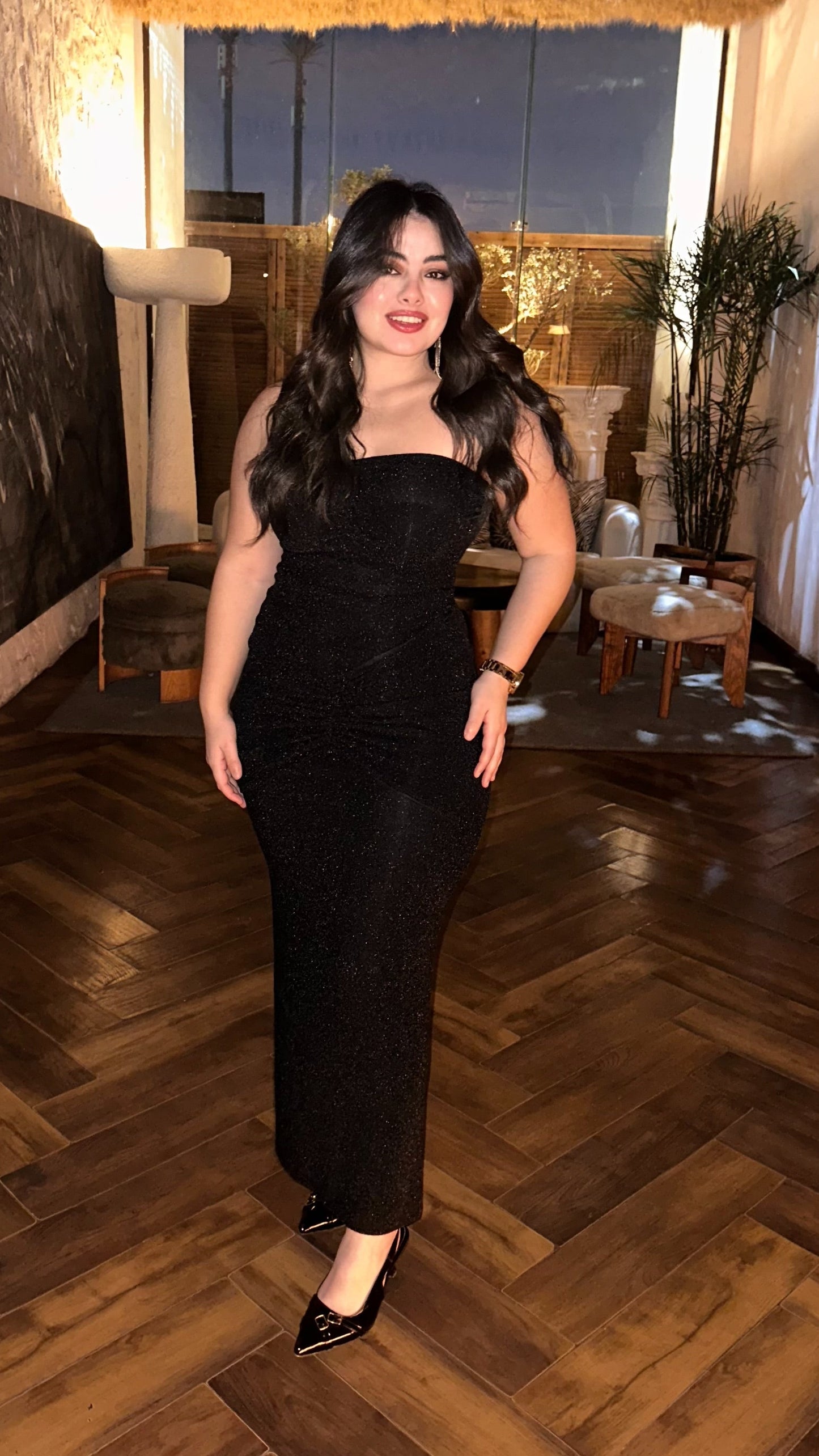 Black Dianora Strapless Dress