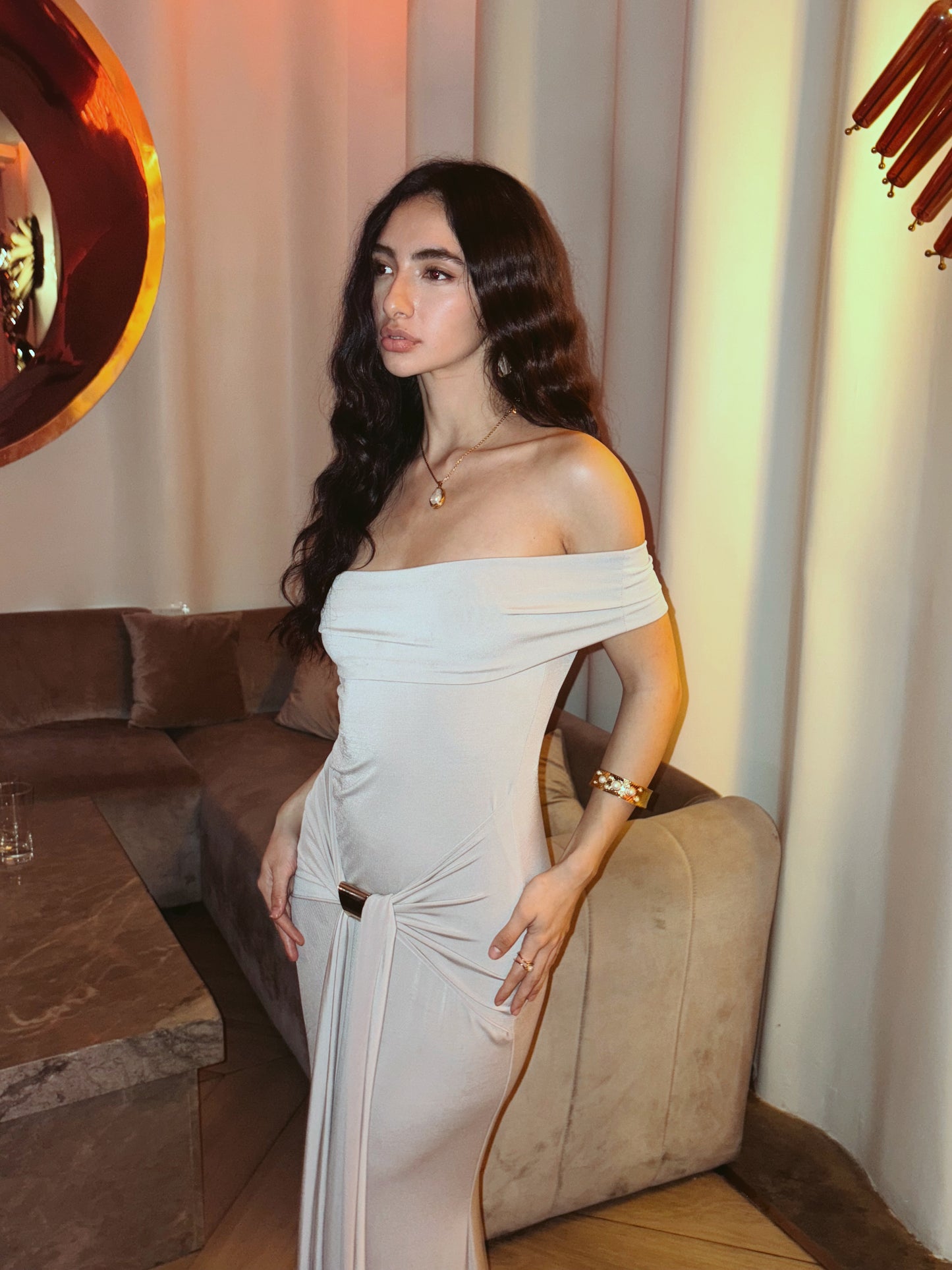 Beige Allayia Long Dress