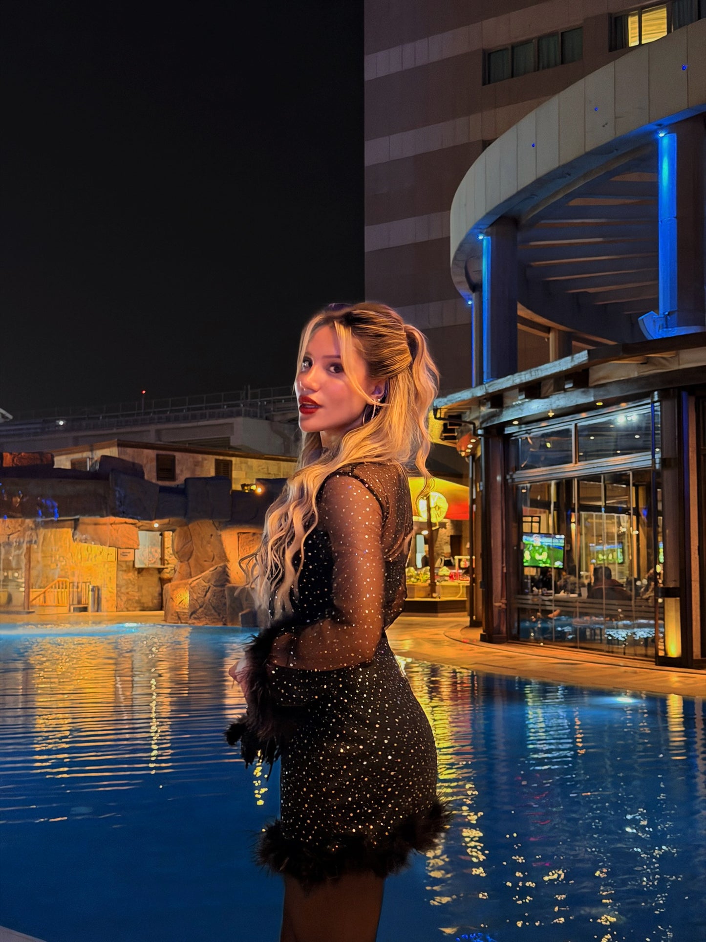 Black Sheer Midi Dress