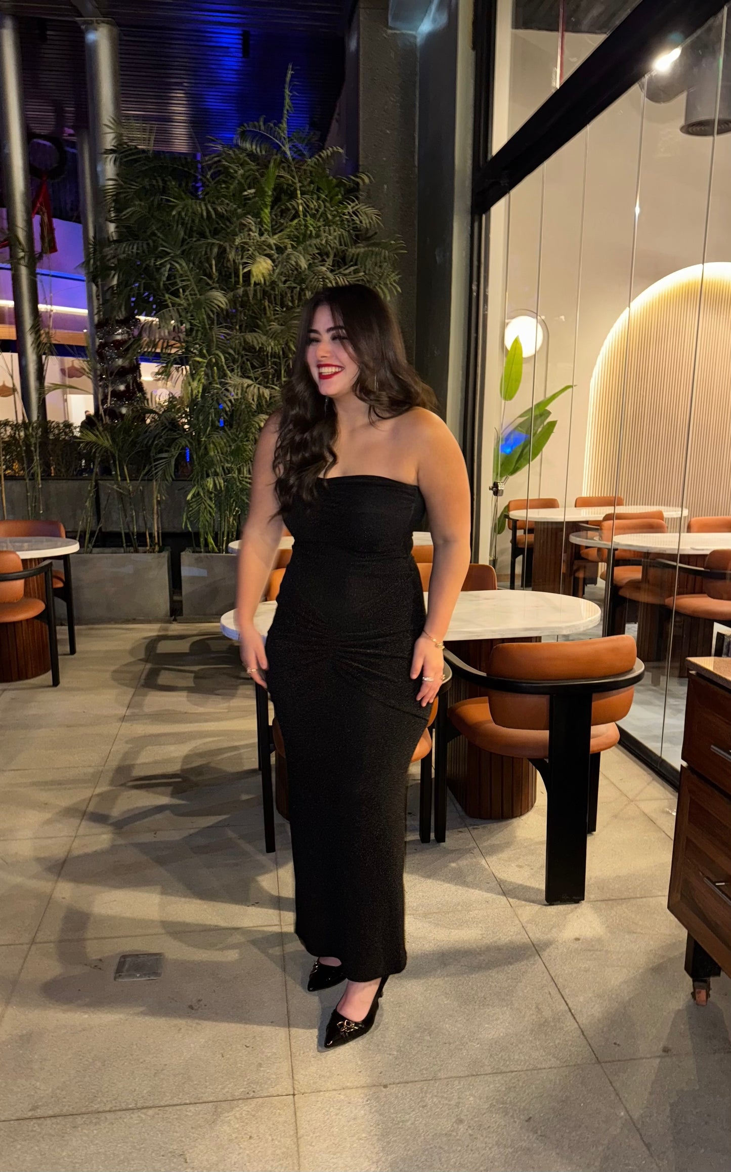 Black Dianora Strapless Dress