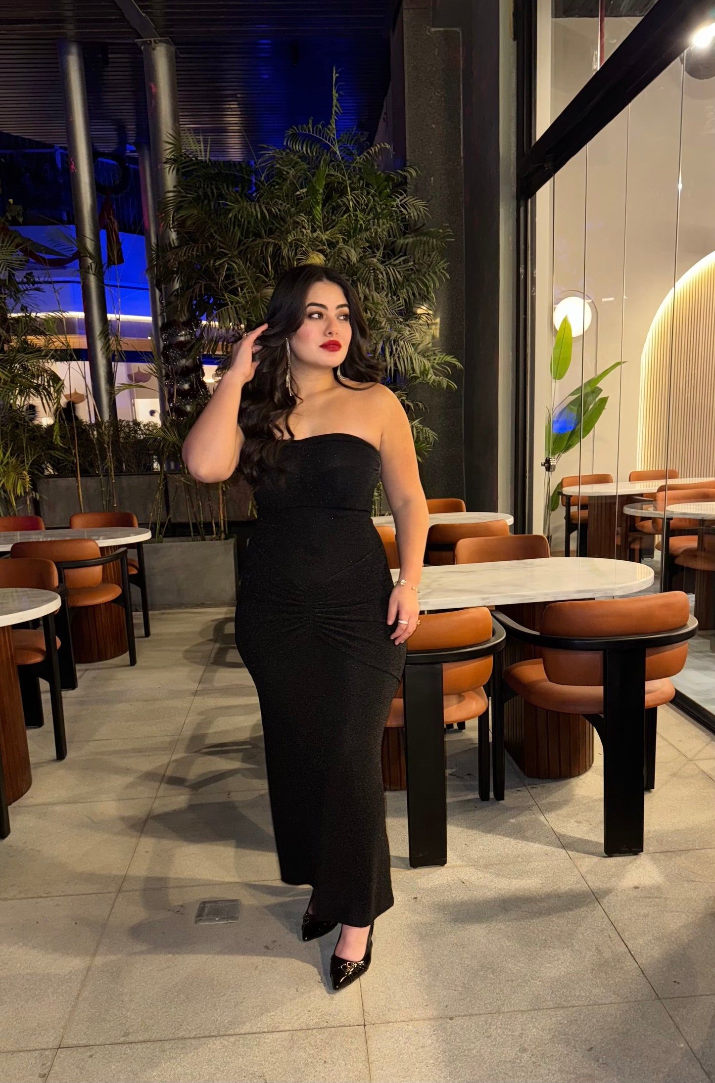 Black Dianora Strapless Dress