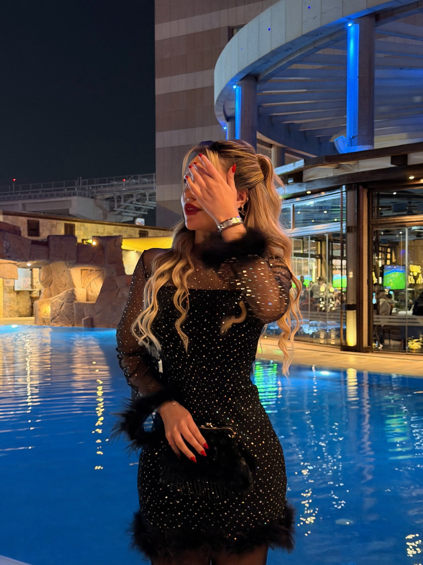 Black Sheer Midi Dress