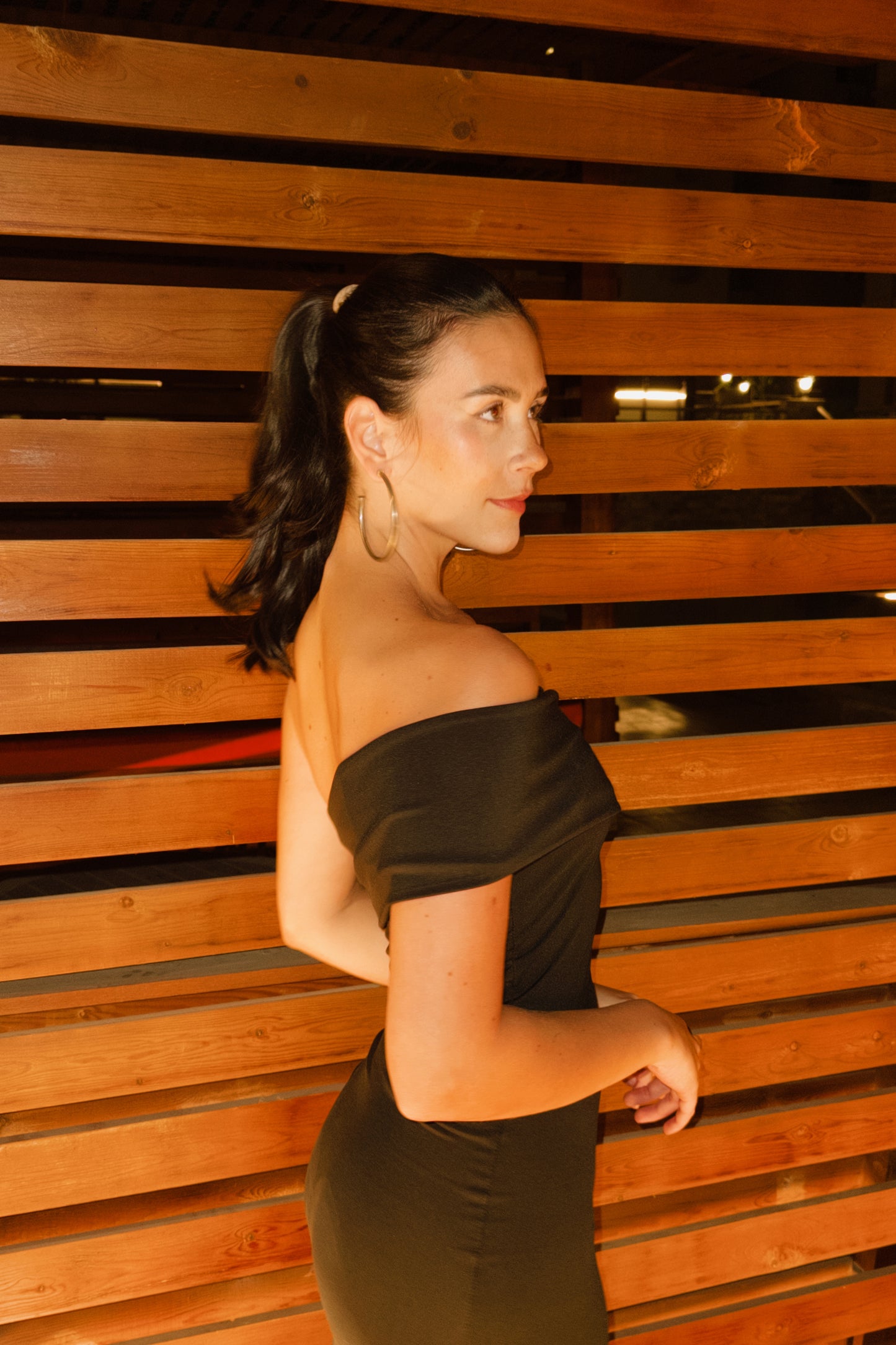 Black Vanya One Sleeve Dress