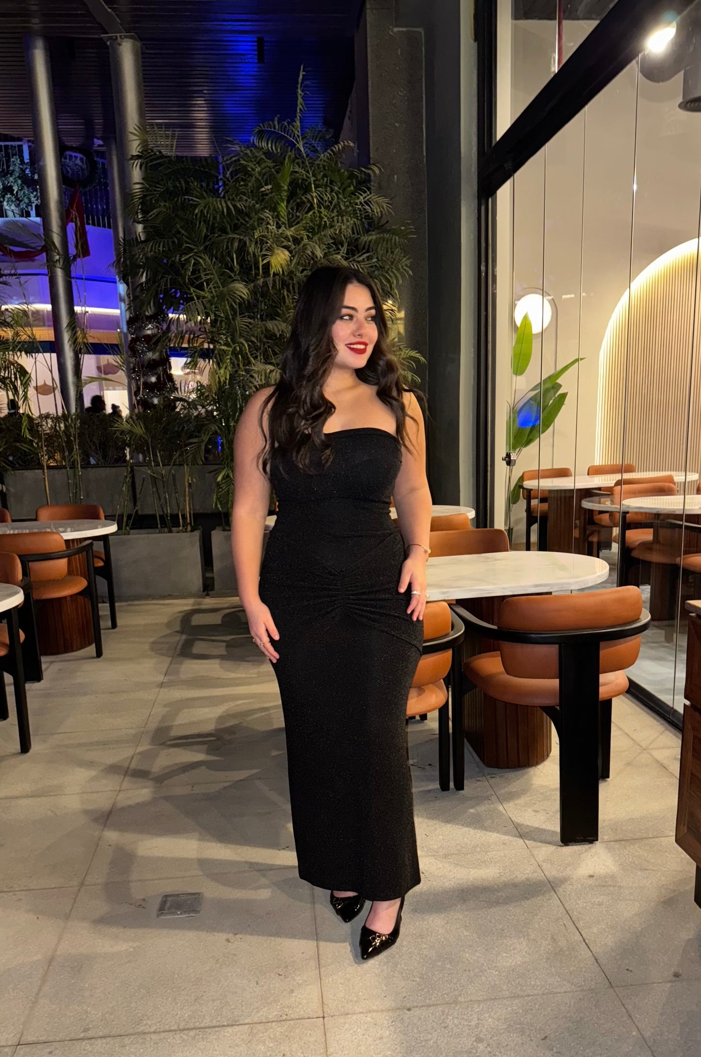 Black Dianora Strapless Dress